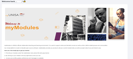 Next, the myModules landing page should display
